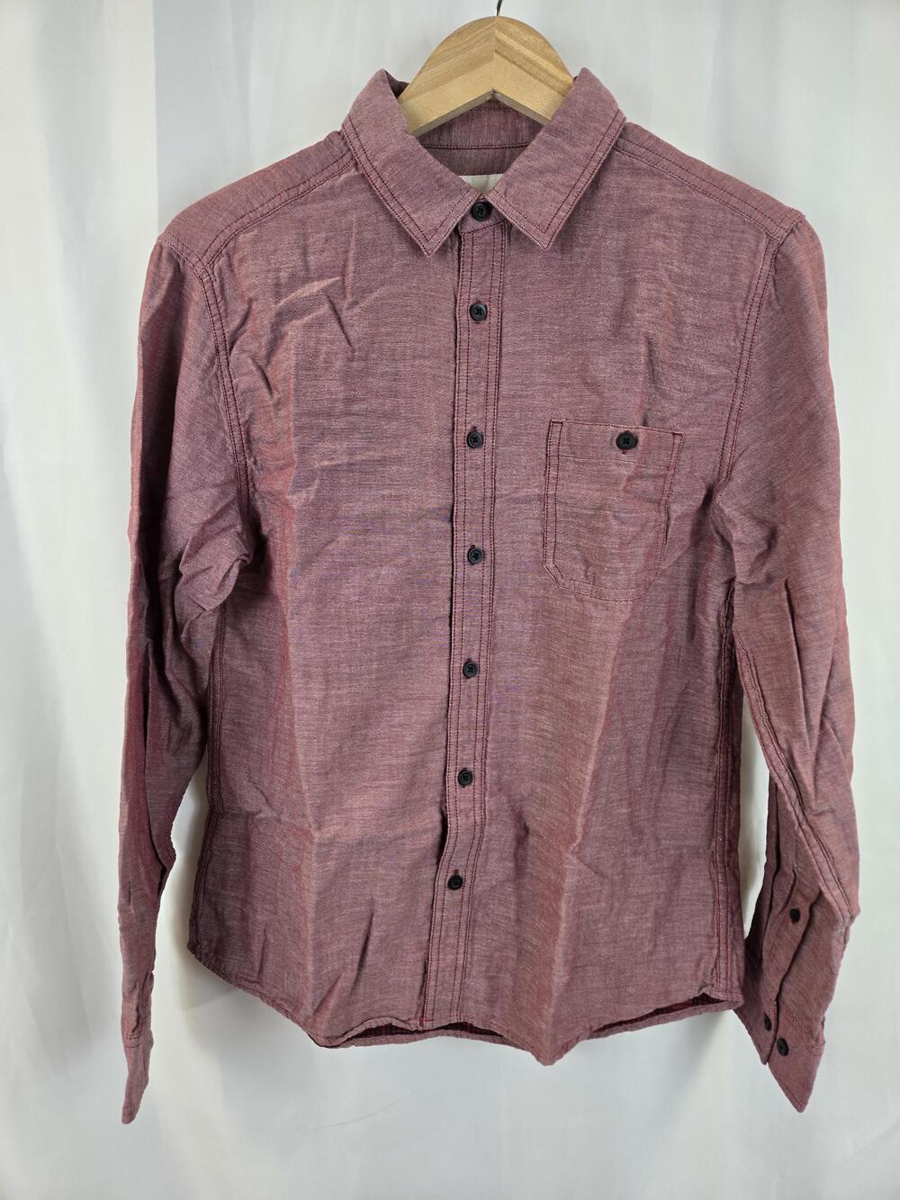 Goodfellow & Co Shirt Mens Medium Red Long Sleeve Button Front Cotton Casual